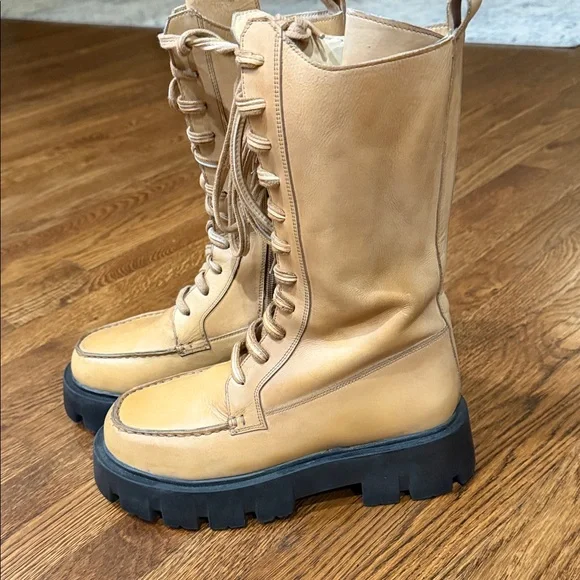 Free People Tan Combat & Moto Boots - Picture 2 of 3